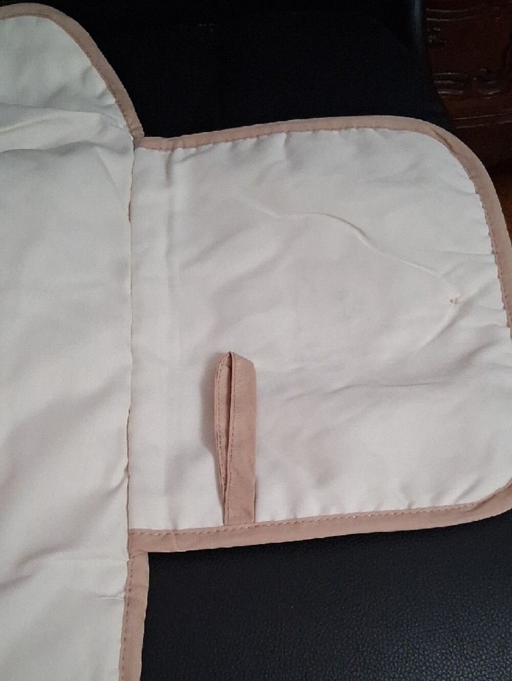 Quilted Bear Applique Clutch - Cream & Beige - Picture 9 of 10